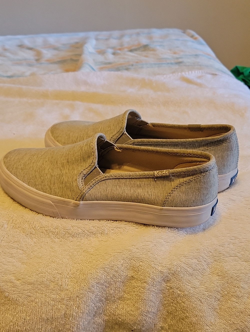 Keds Light Gray Slip-On Canvas Sneakers